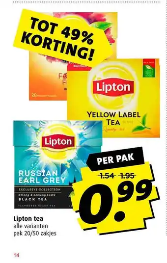 Boni Lipton Tea Tot 49% Korting aanbieding