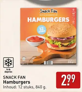 ALDI Snack fan hamburgers aanbieding