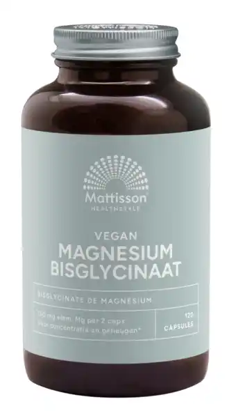 De Online Drogist Mattisson HealthStyle Magnesium Bisglycinaat 150mg Capsules 120CP aanbieding