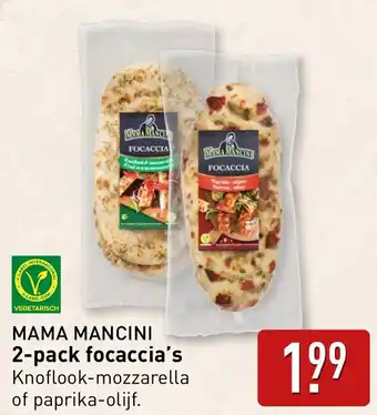 ALDI Mama mancini 2 pack focaccia's aanbieding