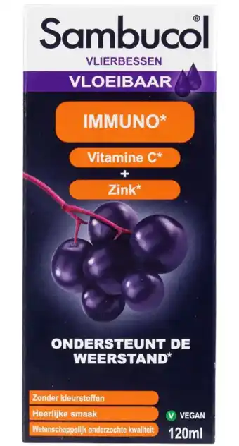 De Online Drogist Sambucol Immuno Vloeibaar 120ML aanbieding