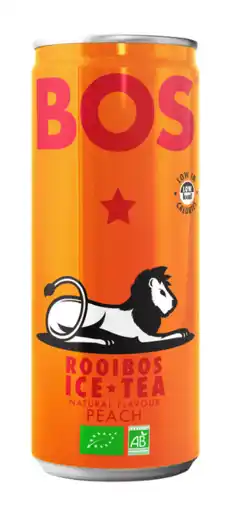 De Online Drogist BOS Rooibos Ice Tea Peach Blikje 250ML aanbieding