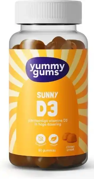De Online Drogist Yummygums Sunny D3 Gummies 60ST aanbieding