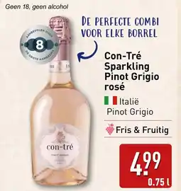 ALDI Con Tré Sparkling Pinot Grigio rosé aanbieding