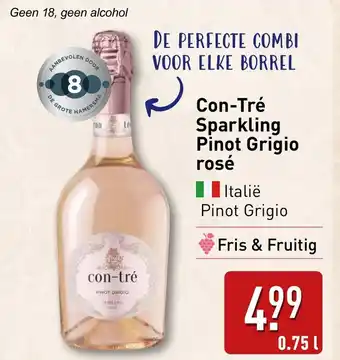 ALDI Con Tré Sparkling Pinot Grigio rosé aanbieding