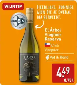 ALDI El Árbol Viognier Reserva aanbieding