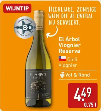 ALDI El Árbol Viognier Reserva aanbieding