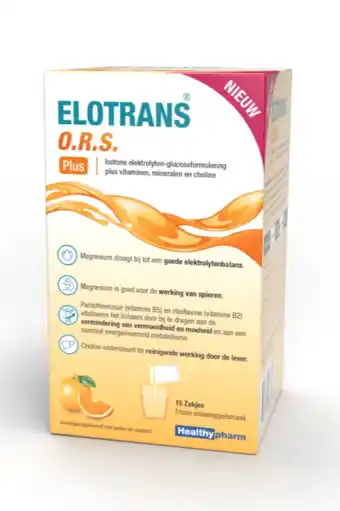De Online Drogist Healthypharm Elotrans O.R.S. Plus 15ST aanbieding