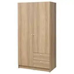 IKEA Vilhatten Kledingkast met 2 deuren en 2 lades, eikenpatroon, 98x57x190 cm aanbieding