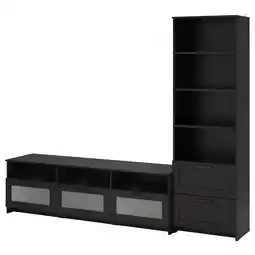 IKEA Brimnes Tv-meubel, combi, zwart, 240x41x190 cm aanbieding