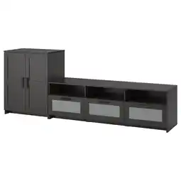 IKEA Brimnes Tv-meubel, combi, zwart, 258x41x95 cm aanbieding