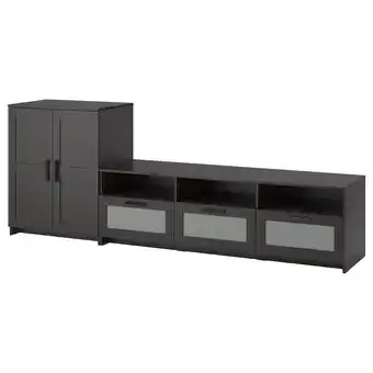 IKEA Brimnes Tv-meubel, combi, zwart, 258x41x95 cm aanbieding