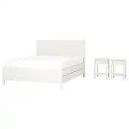 IKEA Tonstad Slaapkamermeubels, set van drie, incl. opbergruimte bed/ecru, 160x200 cm aanbieding