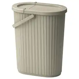 IKEA DammÄng Ton met deksel, grijsbeige, 26 l aanbieding