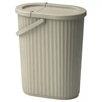 IKEA DammÄng Ton met deksel, grijsbeige, 26 l aanbieding