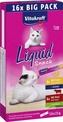 Intratuin Vitakraft kattensnack Liquid kip en rund 15 g 16 stuks aanbieding