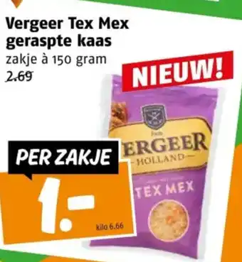 Poiesz Vergeer Tex Mex geraspte kaas aanbieding