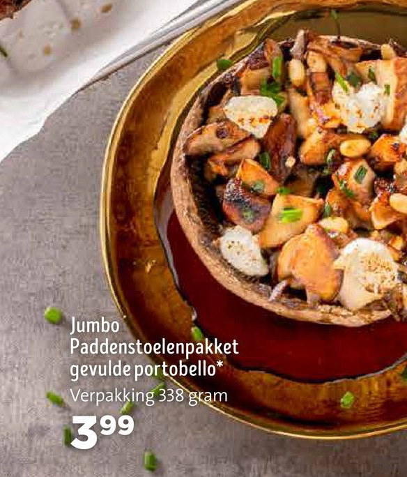 Jumbo Paddenstoelenpakket gevulde portobello* aanbieding bij Jumbo