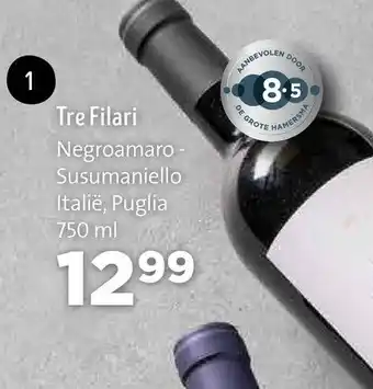 Jumbo DE GRO Tre Filari Negroamaro- Susumaniello Italië. Puglia aanbieding