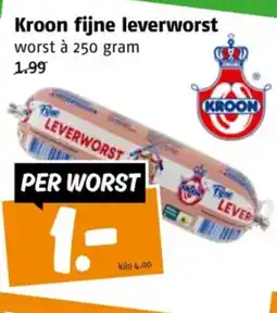 Poiesz Kroon fijne leverworst aanbieding