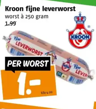 Poiesz Kroon fijne leverworst aanbieding