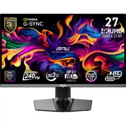 MediaMarkt MSI Mpg 272urx Qd-oled - 26.5 Inch 3840 X 2160 (ultra Hd 4k) 0.03 Ms 240 Hz aanbieding