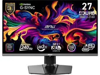 MediaMarkt MSI Mpg 272urx Qd-oled - 26.5 Inch 3840 X 2160 (ultra Hd 4k) 0.03 Ms 240 Hz aanbieding