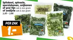 Poiesz Spitskool, spinazie, sperziebonen, snijbonen of prei fijn of andijvie aanbieding