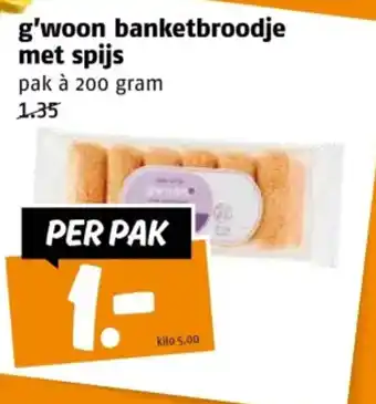 Poiesz G'woon banketbroodje met spijs aanbieding