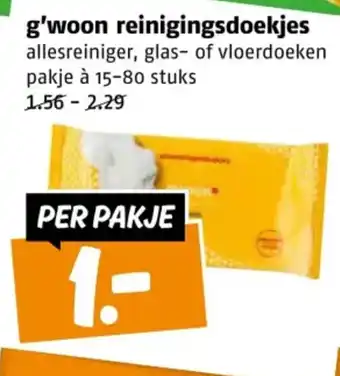 Poiesz G'woon reinigingsdoekjes aanbieding