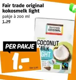 Poiesz Fair trade original kokosmelk light aanbieding