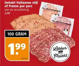 Poiesz Gehakt Italiaanse stijl of Franse pur porc aanbieding