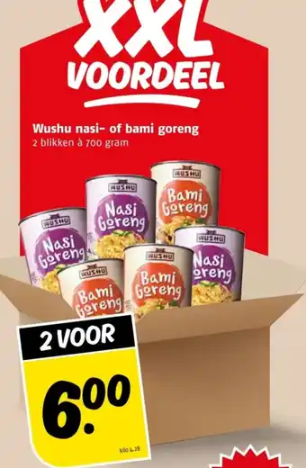 Poiesz Wushu nasi of bami goreng aanbieding