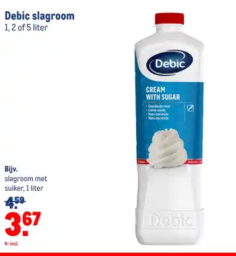 Makro Debic slagroom 1, 2 of 5 liter aanbieding