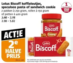 Poiesz Lotus Biscoff koffieleutjes, speculoos pasta of sandwich cookie aanbieding