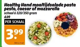 Poiesz Healthy Hand maaltijdsalade pasta pesto, caesar of mozzarella aanbieding