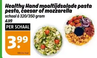 Poiesz Healthy Hand maaltijdsalade pasta pesto, caesar of mozzarella aanbieding