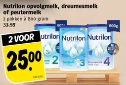 Poiesz Nutrilon opvolgmelk, dreumesmelk of peutermelk aanbieding