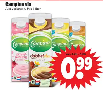 Dirk Campina vla 1 liter aanbieding