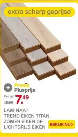 Praxis LAMINAAT TREND EIKEN TITAN, ZOMER EIKEN OF LICHTGRIJS EIKEN aanbieding