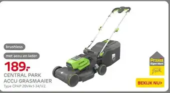 Praxis CENTRAL PARK ACCU GRASMAAIER aanbieding