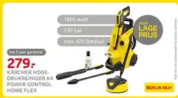 Praxis KÄRCHER HOGE- DRUKREINIGER K4 POWER CONTROL HOME FLEX aanbieding