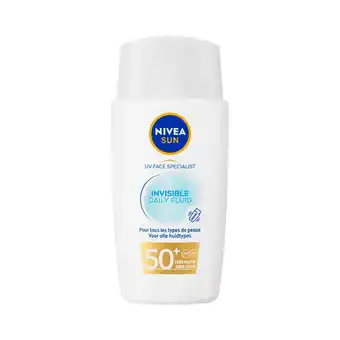 Etos NIVEA SUN UV Face Invisible Daily Fluid Zonnebrand SPF 50 50 ML aanbieding