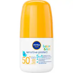 Etos NIVEA SUN Babies & Kids Protect & Sensitive Roll-on Zonnebrand SPF 50+ 50 ML aanbieding