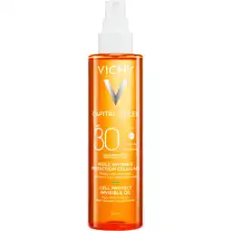 Etos Vichy Capital Soleil Cell Protect Onzichtbare Zonnebrand Olie SPF30 200 ML aanbieding