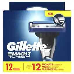 Etos Gillette Mach3 Turbo Navulmesjes 12 Stuks aanbieding