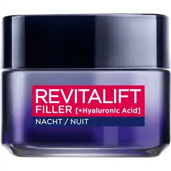 Etos L'Oréal Paris Revitalift Filler Hyaluronzuur Anti-Rimpel Nachtcrème 50 ML aanbieding