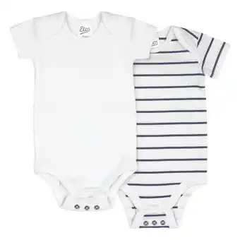 Etos Etos Meegroei Rompertjes Wit/Donkerblauw Maat 74/80 Duo pak aanbieding