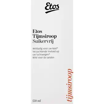 Etos Etos Tijmsiroop Suikervrij aanbieding