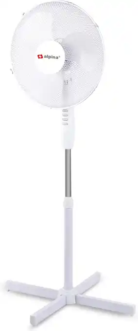 Bol.com Alpina ventilator - Staand - Ø 40 cm - Kantelbaar - Zwenkfunctie - Wit aanbieding